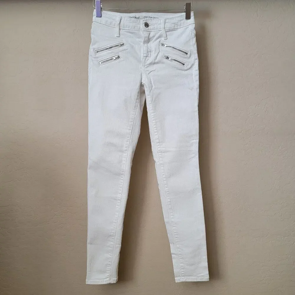 Mossimo High Rise Skinny White Denim Jeans